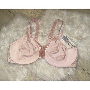 Warners 35002A Signature Support Satin Panel Full Coverage Bra Womens 38D Pink